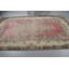 Tapis turc vintage fait à la main avec motif floral rose et crème idéal pour un décor bohème