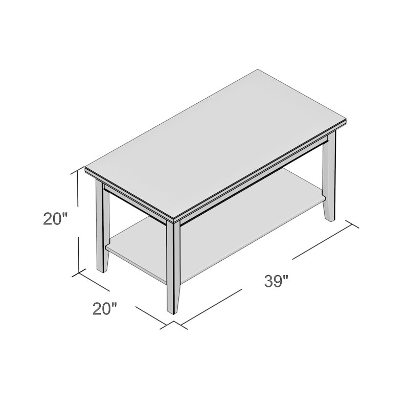 Table basse Laurent, Chocolat cerise