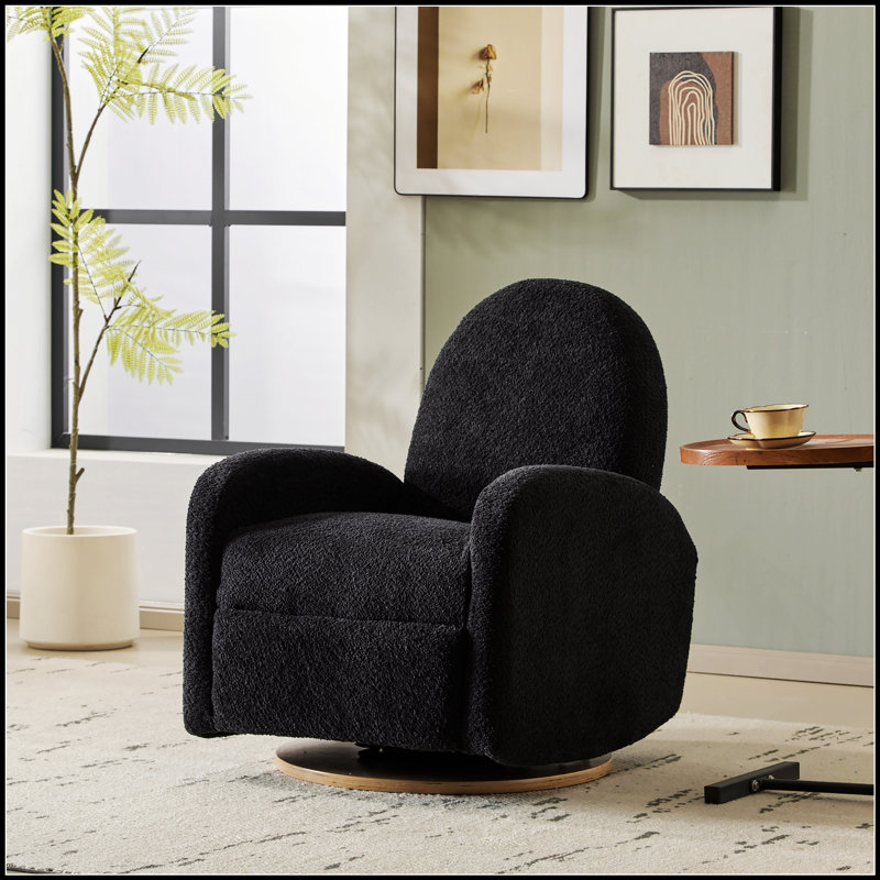 Fauteuil inclinable et pivotant à 360 ° avec mouvement à bascule pour un confort et une détente ultimes, Noir