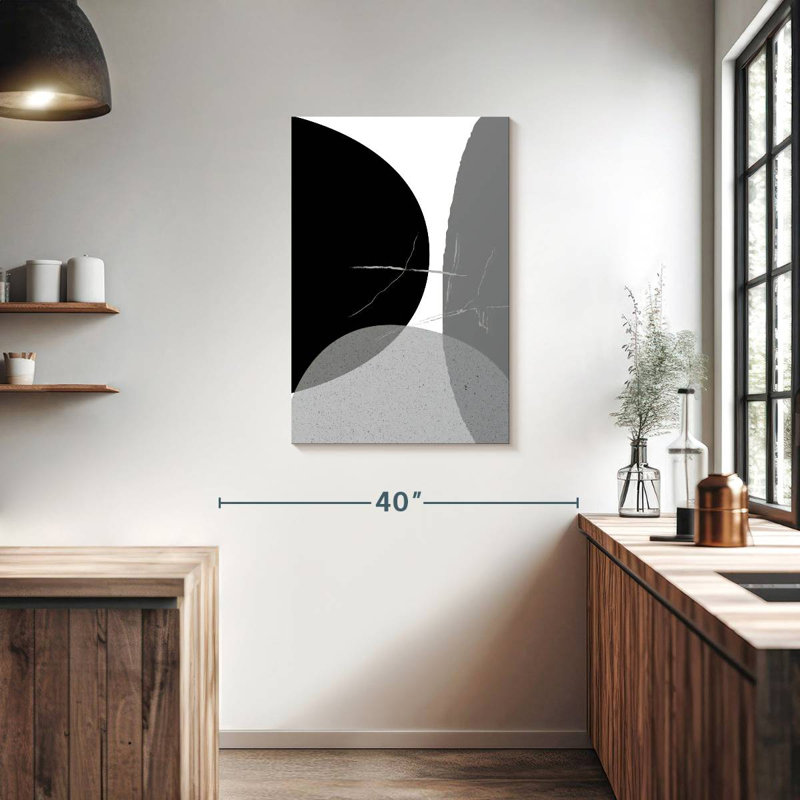 Avery noir gris minimaliste I, H 36 po x l 24 po