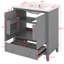 Meuble-lavabo de 30 po avec lavabo, armoire combinée avec portes et tiroir, cadre solide et panneau de fibres à densité moyenne de 30 po-114244356