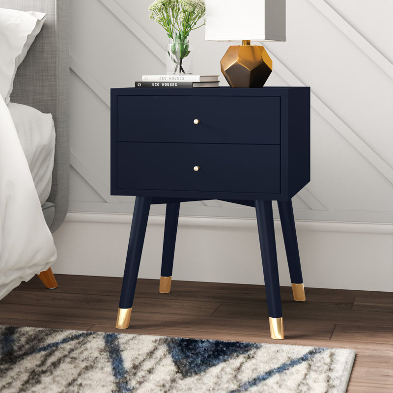 Debriana 18'' W Nightstand, Gold/Navy