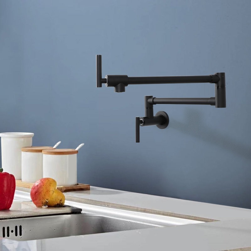 Robinet de cuisine mural Topcraft, Noir mat