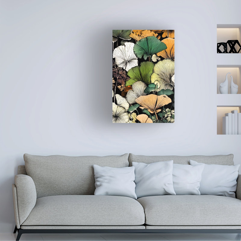 Art sur toile, 10 feuilles de bolognaise, H 30 po x l 47 po