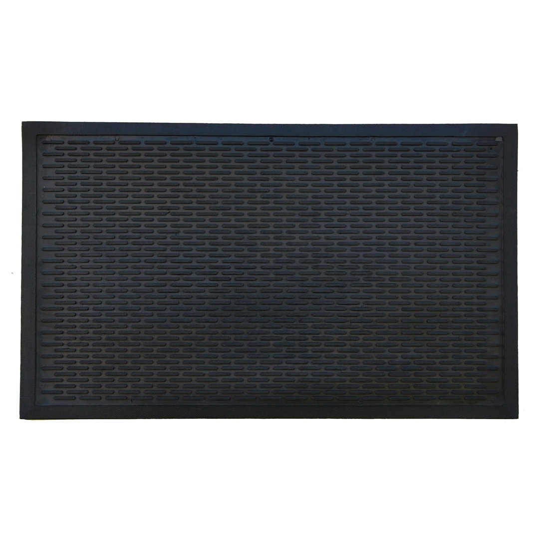 Tudor City Rubber Ridge Scraper Non-Slip Outdoor Door Mat Symple Stuff Mat 