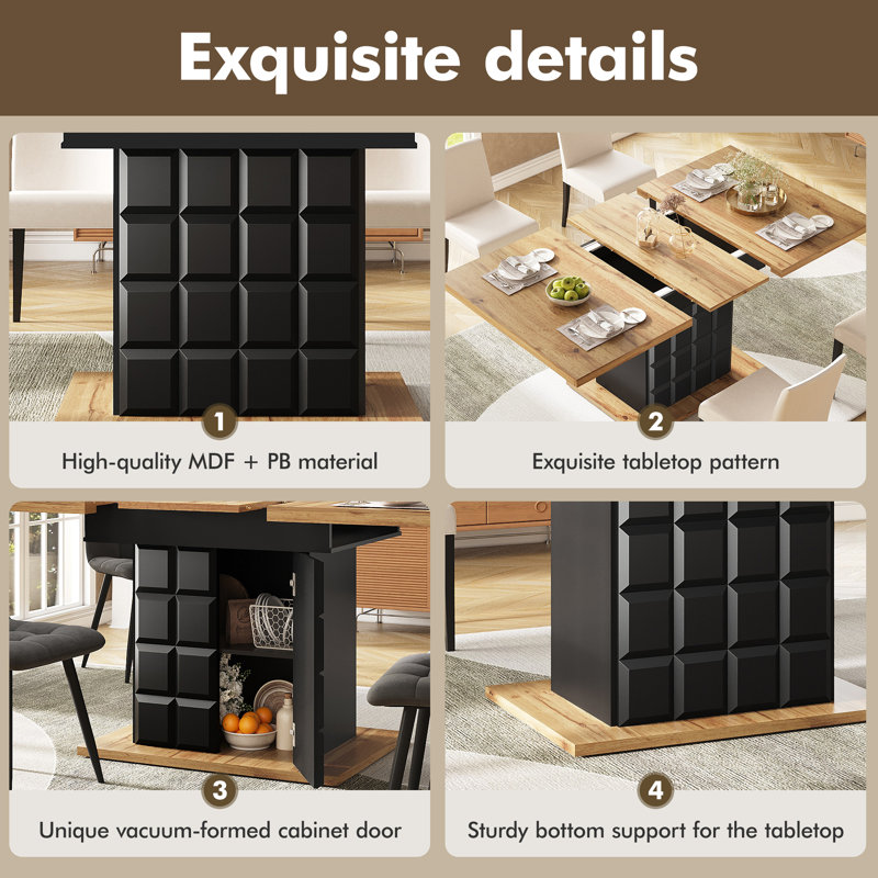 Extendable Dining Table 110 - 140 Cm