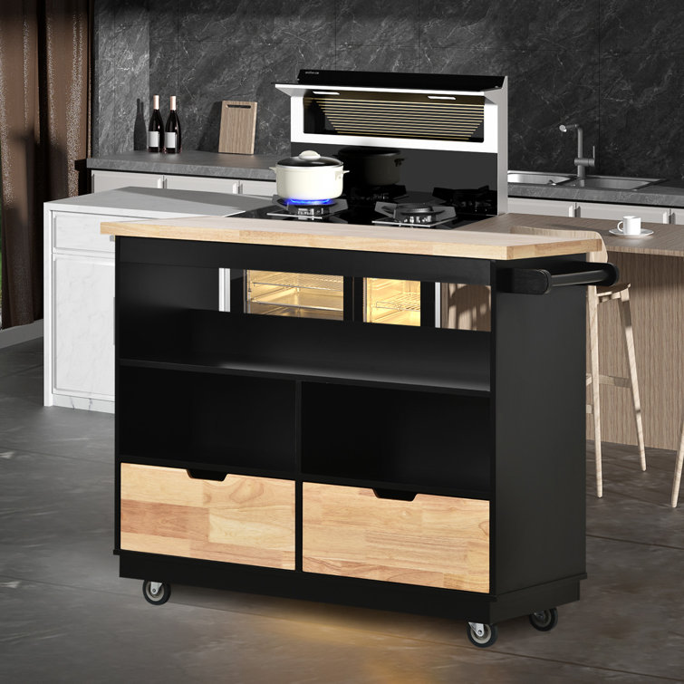Latitude Run® Solid Wood Kitchen Cart - Wayfair Canada