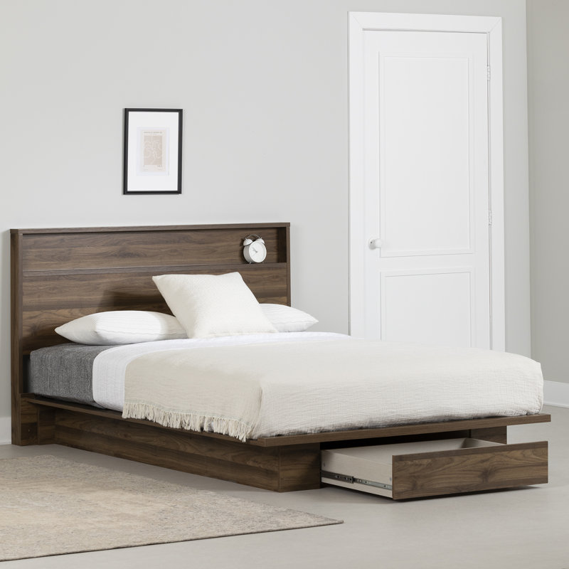 Jalani Platform Bed and Headboard Set, Brown