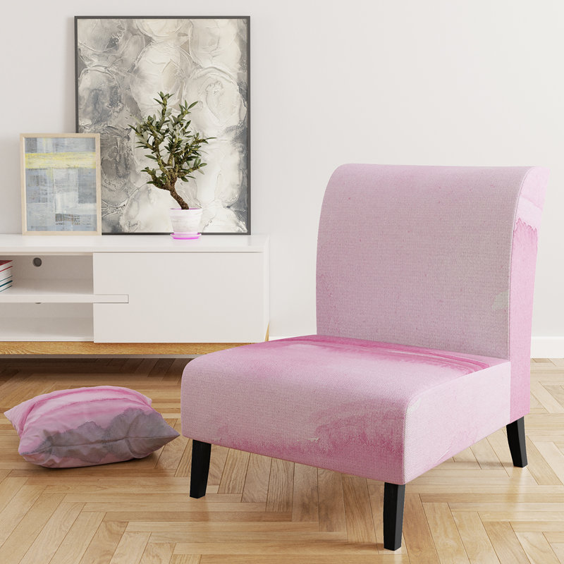 Fauteuil de chambre rembourré rose aquarelle abstraite Shabby Elegance