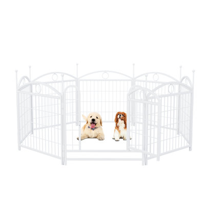 Enclos pour animaux 8 panneaux, 24,2 po de hauteur, en métal, pour les grands chiens Clôture 24 po pour chien