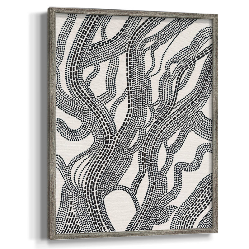 «Dots and Dash I», reproduction encadrée - bois massif, H 15 po x l 12 po