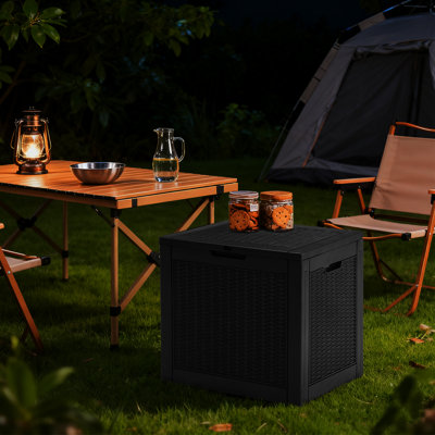 31 Gallon Durable Water Resistant Lockable Outdoor Deck Box Ideal For Garden Patio Furniture and Supplies