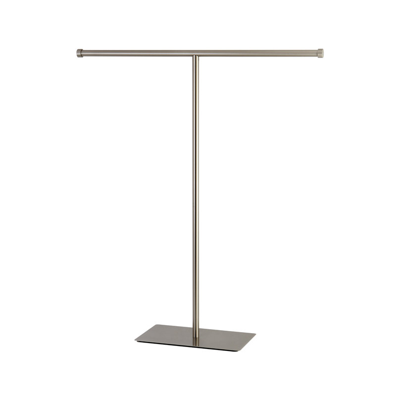 Kingston Brass Claremont Freestanding T-Shape Towel Rack, Brushed Nickel
