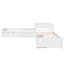 Lit plateforme en L avec lit gigogne, tiroirs et bureau intégré - 3 lits en 1, rangement convertible pour un espace limité-922160926