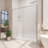 DreamLine Flex 34 inch D x 60 inch W x 74 3/4 inch H Semi-Frameless Pivot Shower Door in Chrome with Right Drain White Shower Base Kit-29345713-29345716-132400584