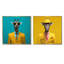 Ensemble de 2 reproductions d'art girafe jaunes-684197143-684197137