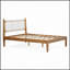 Lit contemporain avec dossier en cuir blanc tissé et structure en bois durable, parfait pour un décor moderne et naturel.