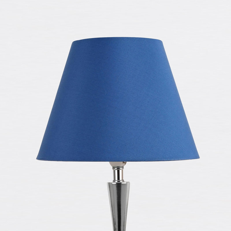 Laskowski Metal Table Lamp, Polished Chrome, Blue