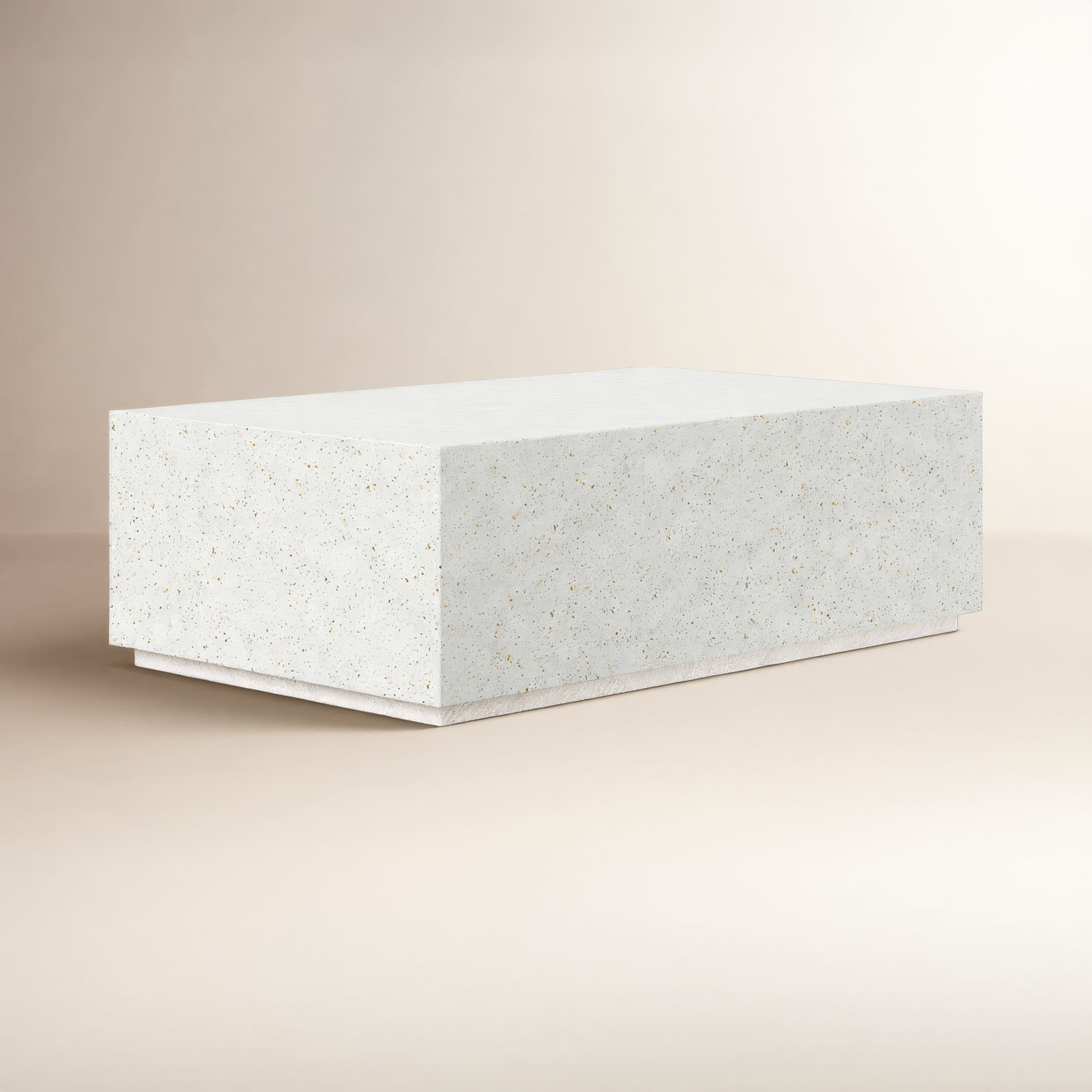 Kareen 51" Coffee Table, Ivory Terrazo