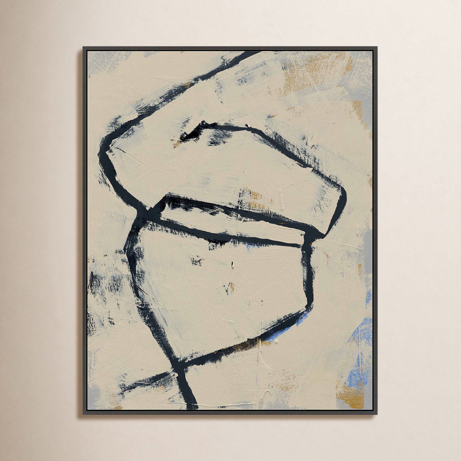 Juno "Twisted 2" Print by Jacques Pilon, Black Framed Canvas, 38" H x 30" W x 1.25" D