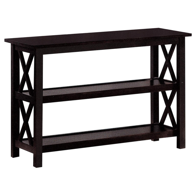 Deep Merlot Sofa Table With 2Shelf