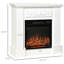 Foyer électrique 32 po autoportant avec 1400 W de chaleur, présentation de la flamme à DEL, protection contre la surchauffe, télécommande, blanc, foyer chaud blanc, 1400 W, effet, télécommande, solution de chaleur