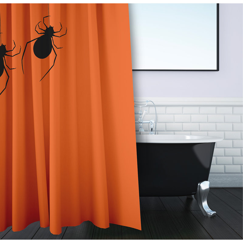 Doublure de rideau de douche en polyester sans motif, Orange poussiéreux