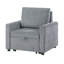 Fauteuil d'appoint Swin avec méridienne coulissante, velours côtelé gris et mousse