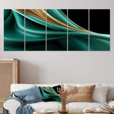 Abstract Echoes Swirls III - Abstract Collages, ensemble d'art mural 5 pièces
