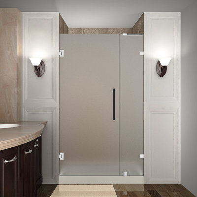 Porte de douche à charnière entièrement sans cadre 30" x 72" Nautis