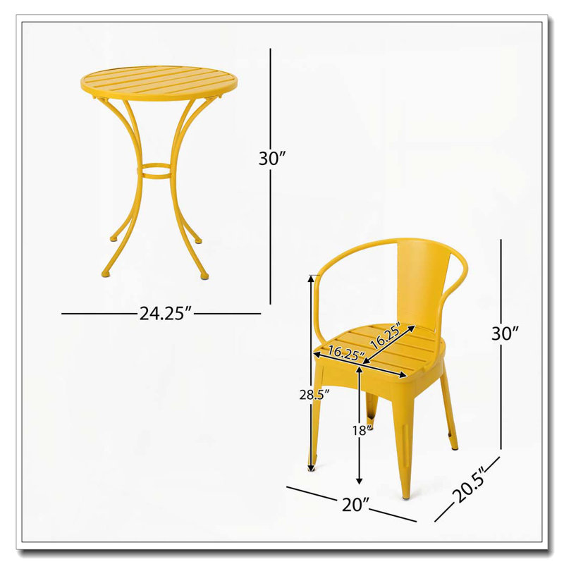 Ensemble d'extérieur 3 pièces, Jaune