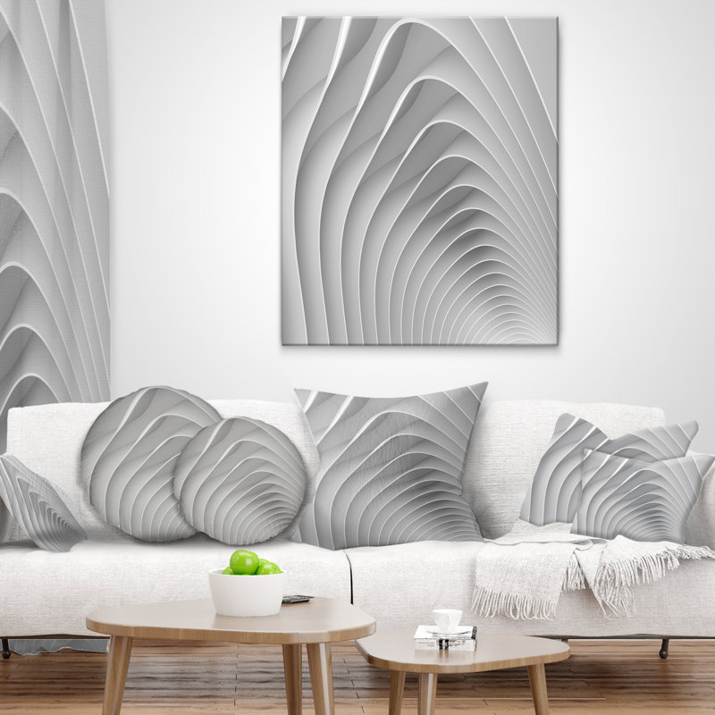 Coussin décoratif vagues 3d renflements, H 16 po x l 16 po