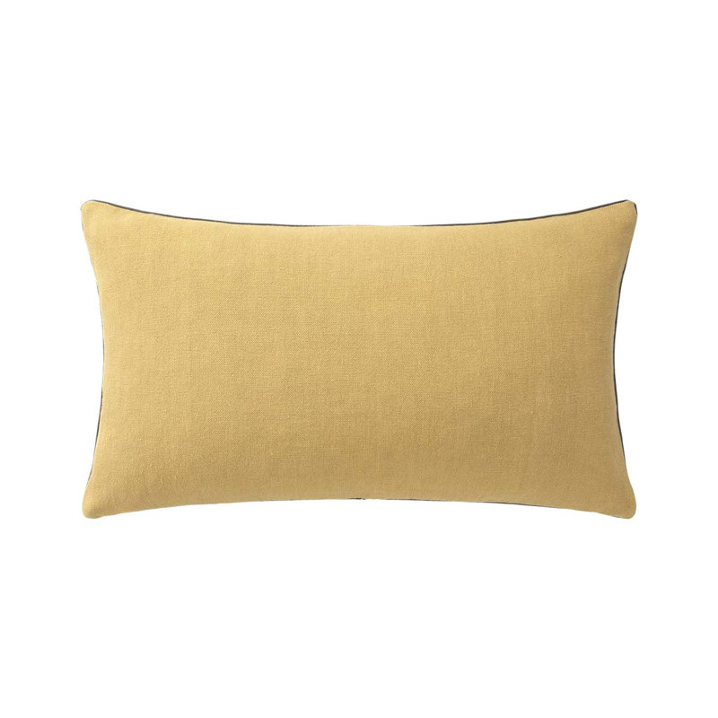 PIGMENT Linen Pillow Cover & Insert, Rectangle 13"H x 22"W, Yellow
