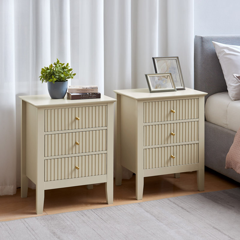 Norie 48cm W Solid + Manufactured Wood Bedside Table