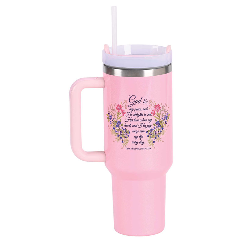 Gobelet floral God Is My Peace 40 oz