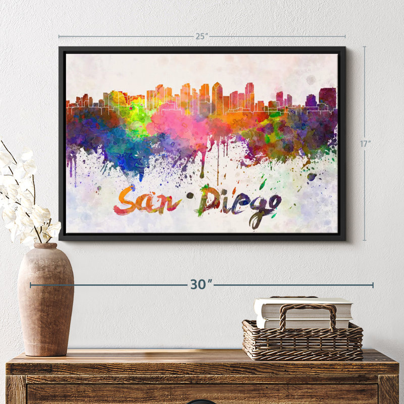 «San Diego Skyline Colors», H 17 po x l 25 po
