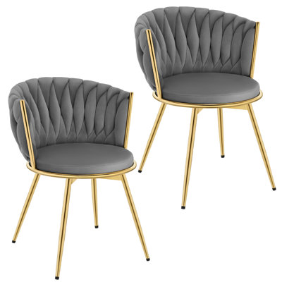 Dining Room Chairs, Kitchen Chairs, Living Room Chairs, With Metal Frame, Ergonomic, 360° Rotation, For Kitchen, Living Room, Balcony, Velvet Seat