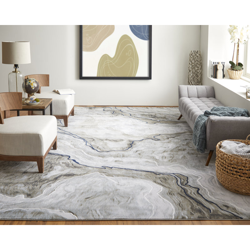 Javers Abstract Indoor Rug, Rectangle 6'7" x 9'7"