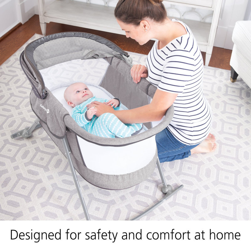 Star Gazer Gray Portable Rocking Baby Bassinet