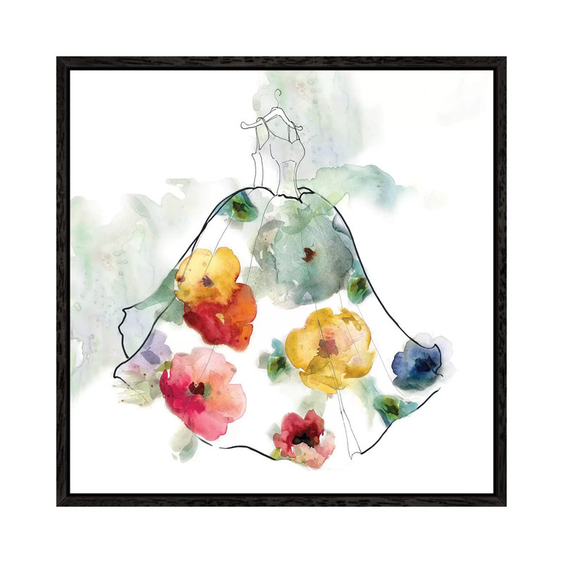 Fashionable Florals I by Carol Robinson - Print on Canvas, Black Framed, 66.04 cm H x 66.04 cm W
