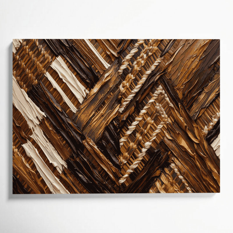 Hawaiian Lauhala, art mural sur toile brun, H 11 po x l 14 po