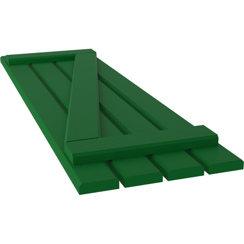 Volets de planche-n-lattes avec barre en Z (par paire) Americraft (2 lattes), Vert Guignet, 15 1/2", 69"
