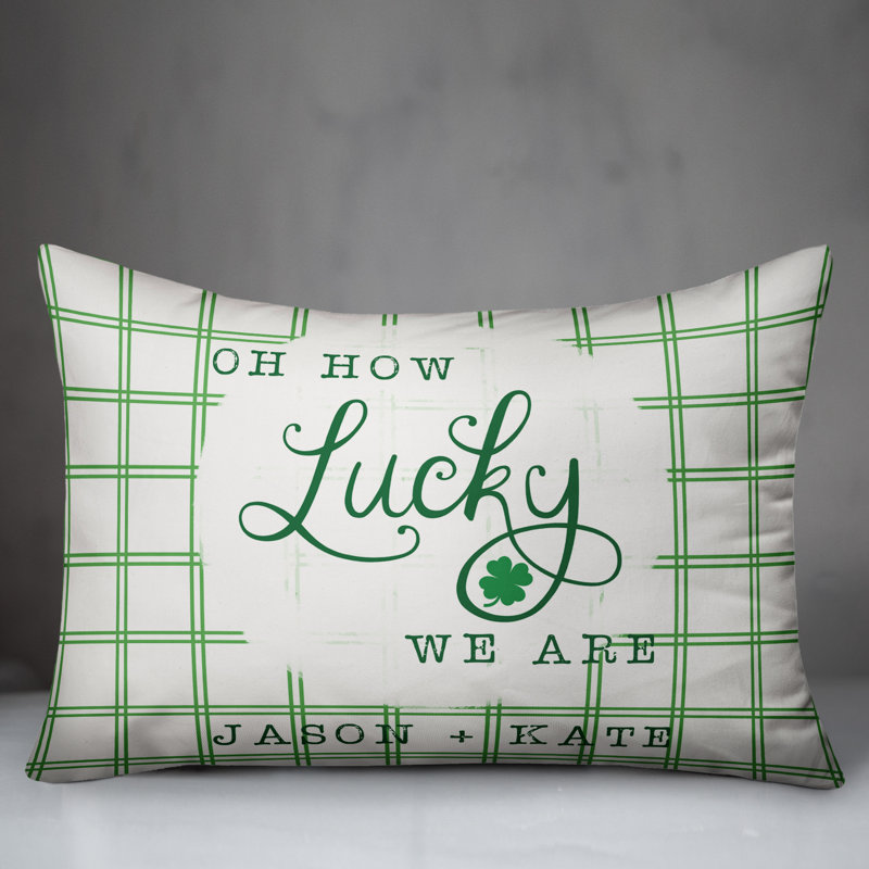  Housse et insert de coussin rectangulaire Oh How Lucky Plaid, Oui