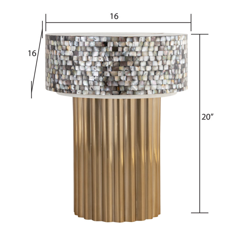 Table de bout avec plateau en nacre et table de bout