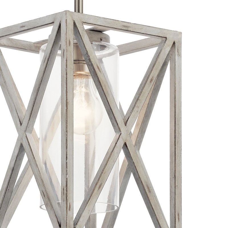 Mini-luminaire suspendu industriel rétro 1 lumière Brendetta, Argent