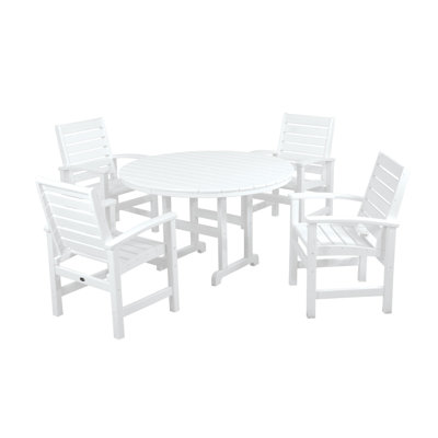 POLYWOOD Signature 5-Piece Round Farmhouse Dining Set