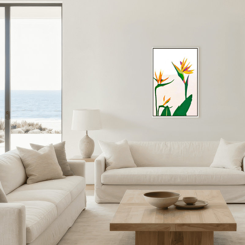 Birds Of Paradise III Print by Stefanie Bales, Framed Matted Print, Gray, 12" H x 8" W x 1.125" D
