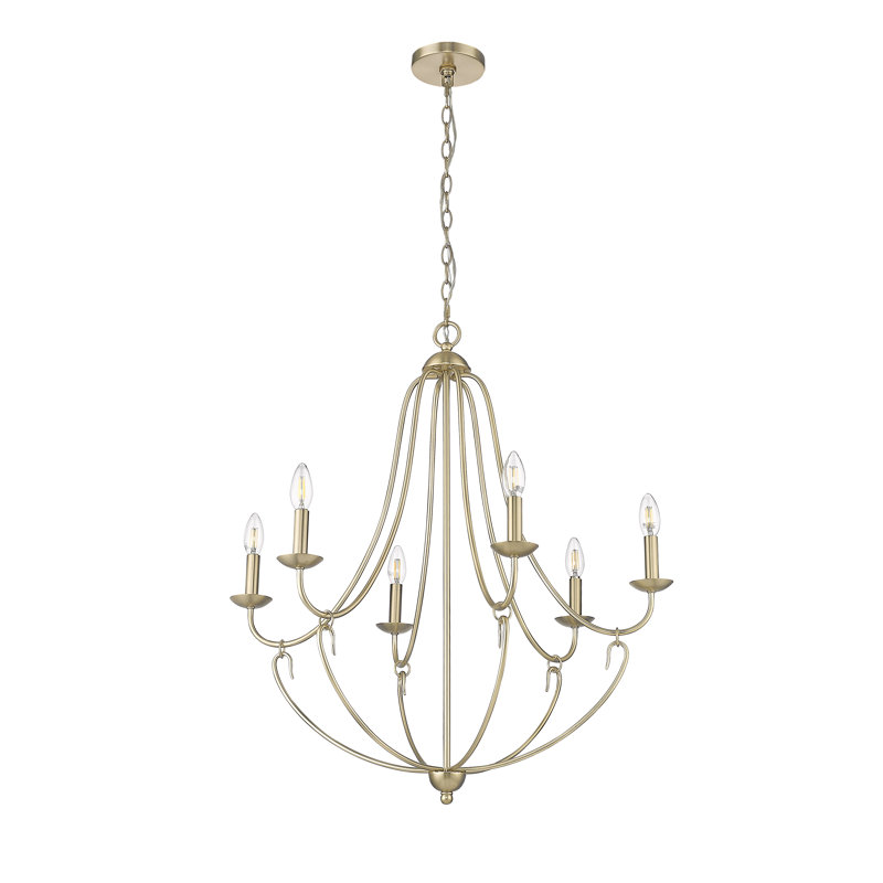 Eisley 6 - Light 28.5" Wide Chandelier, Modern Gold