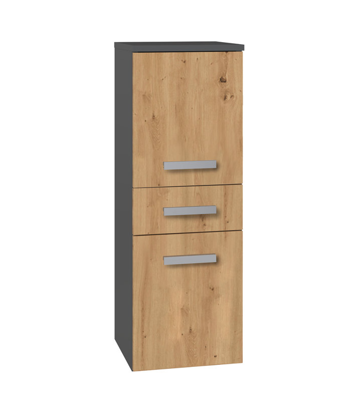Dashaan Laminate Bathroom Cabinet, Black/Brown