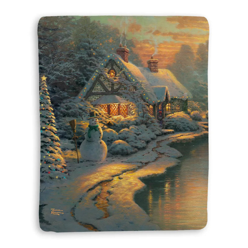 Jeté en sherpa Thomas Kinkade Christmas Evening
